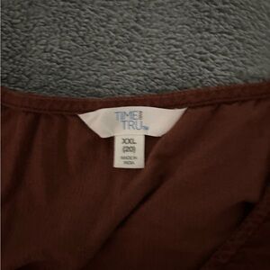 Time and Tru Chocolate Brown Scoop Neck Tank Top XXL